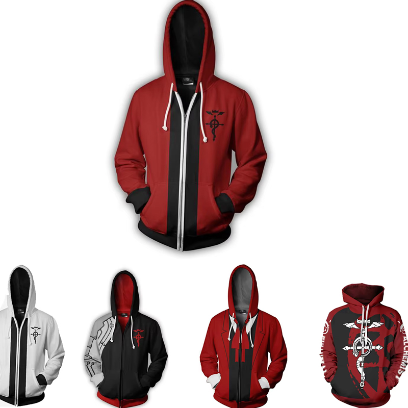 Fullmetal Alchemist Coat - เสื้อโค้ทคอสเพลย์อนิเมะเสื้อโค้ทเอลริกเครื่องแต่งกายลำลองผ้าโพลีเอสเตอร์ออกแบบได้ตามต้องการขนาด