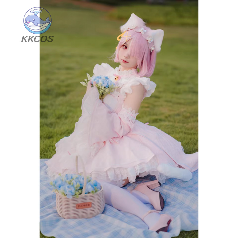 Anime Cosplay Rem - Re:ZERO - รีเซ็ตชีวิตในโลกต่างแดน ชุดคอสเพลย์รามเรม ชุดย้อนยุค ชุดนักเรียนน่ารัก