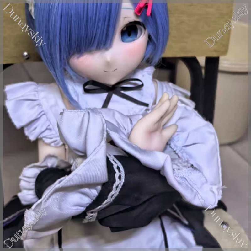 Anime Cosplay Rem - ชุดคอสเพลย์เมด RE0 Rem Ram BJD สำหรับตุ๊กตาซิลิโคนขนาด