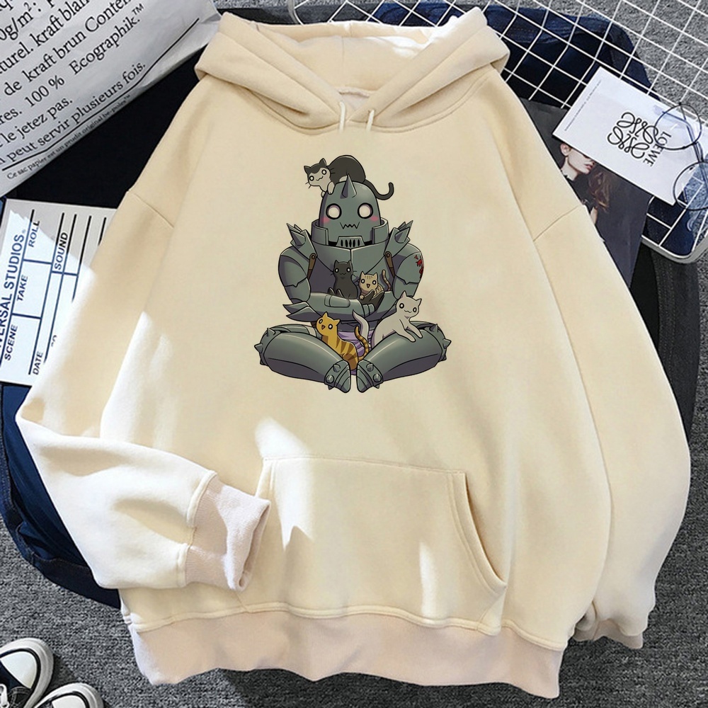 Fullmetal Alchemist Coat - เสื้อฮู้ดผู้หญิงลายการ์ตูน Fullmetal Alchemist สไตล์วินเทจน่ารัก แฟชั่นปี 2000