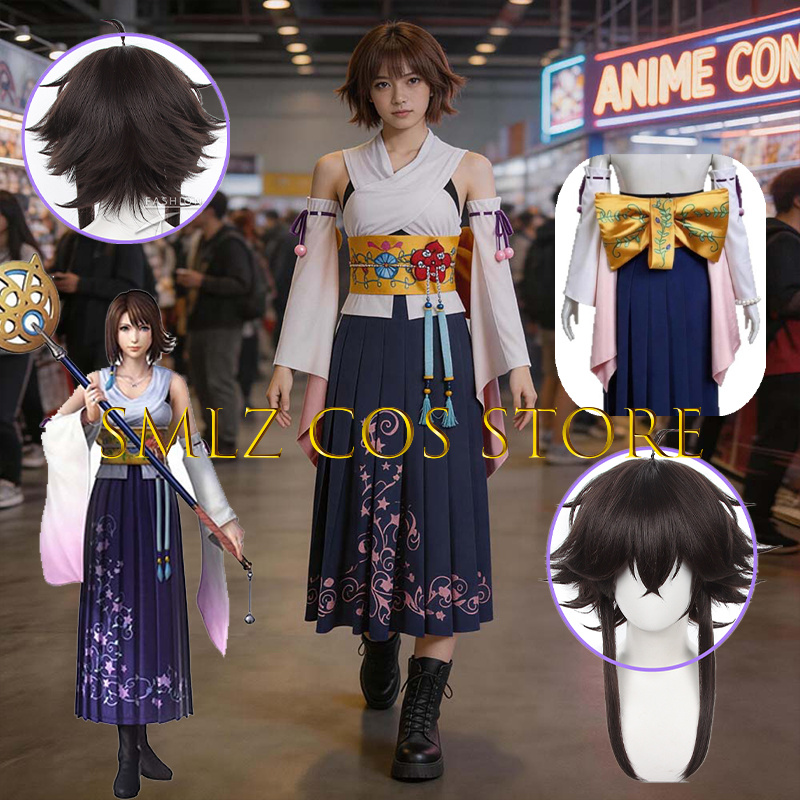 Anime Cosplay Dress - Smlz FFX ยูน่าคอสเพลย์อะนิเมะ FF10 X เครื่องแต่งกายผู้หญิงคุณ