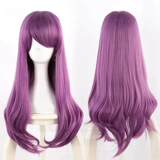 Anime Cosplay Tokyo Ghoul - Rize Kamishiro คอสเพลย์วิกผม Tokyo Ghoul คอสเพลย์ยาวหยักสีม่วงผสมความร้อนทนผมสังเคราะห์อะนิเมะวิกผม