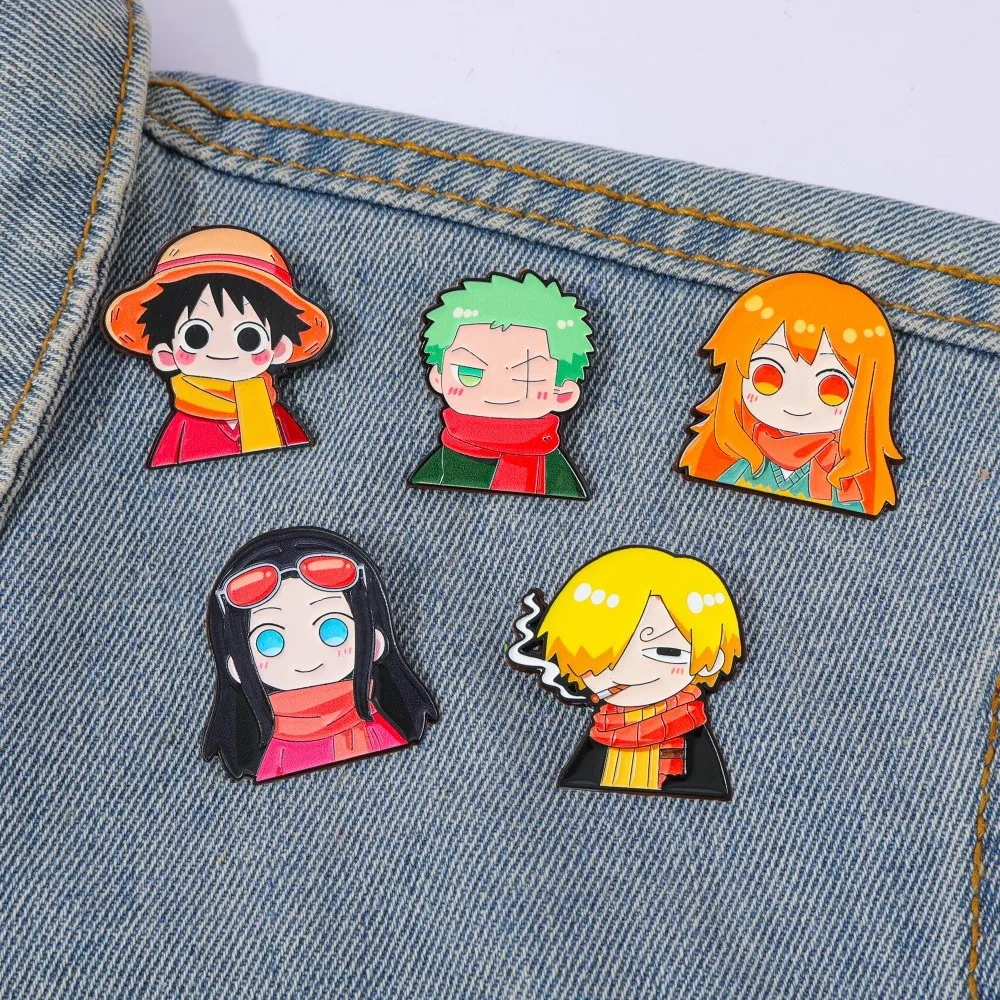 Cosplay Anime Zoro - เข็มกลัดการ์ตูนอนิเมะน่ารัก 5 ชิ้น ลายตัวละครน่ารักๆ นามิ ลูฟี่