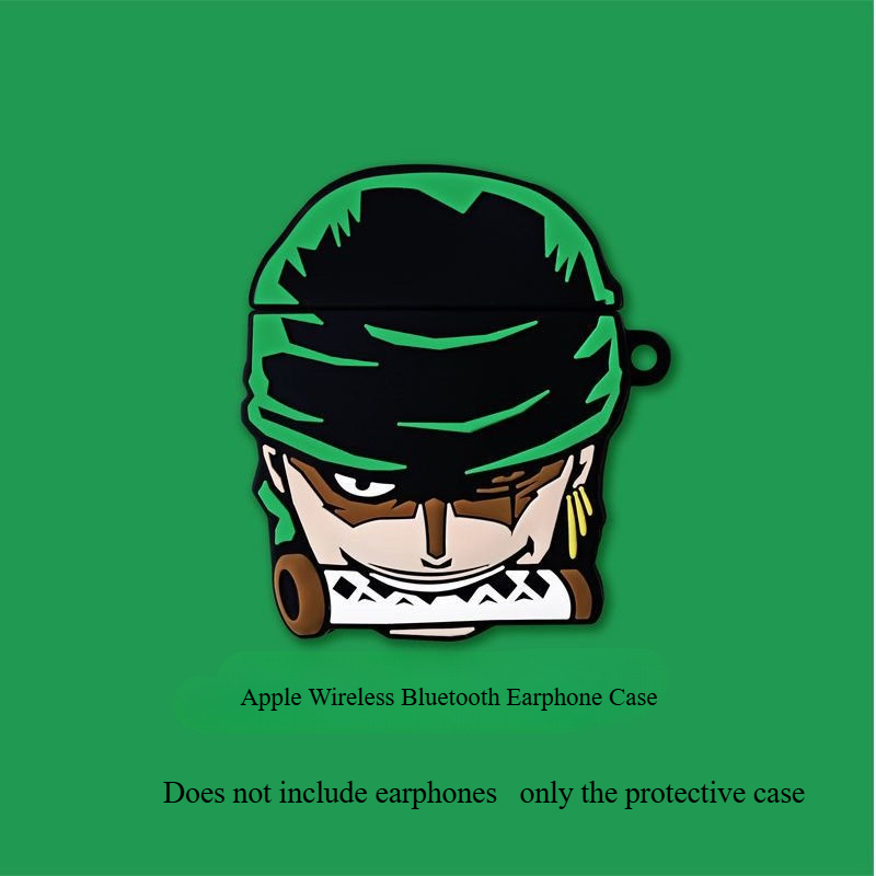 Cosplay Anime Zoro - เคสหูฟังลายการ์ตูนวันพีซ โรโรโนะ โซโล น่ารัก สำหรับหูฟังบลูทูธไร้สายของ Apple