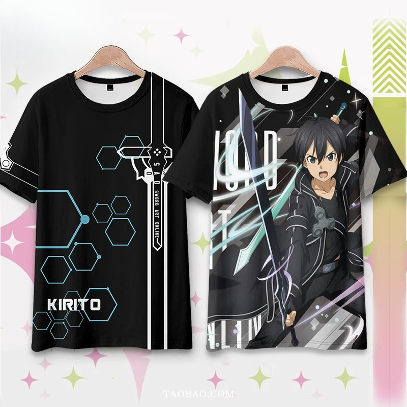 Sword Art Online Cape - เสื้อยืดโอเวอร์ไซส์ลายพิมพ์ 3 มิติ อนิเมะ SAO Sword