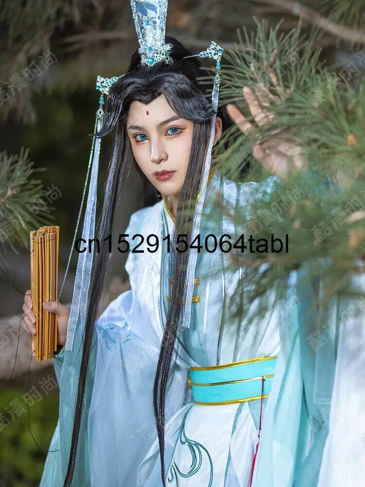 Queen Anime Cosplay - ชุดคอสเพลย์เทียนกวนซือฟู เฟิงซือ ชิงซวน แบบฮั่นฟู พร้อมเครื่องประดับศักดิ์ศรีจากสวรรค์ รวมวิกผมสำหรับฮาโลวีน