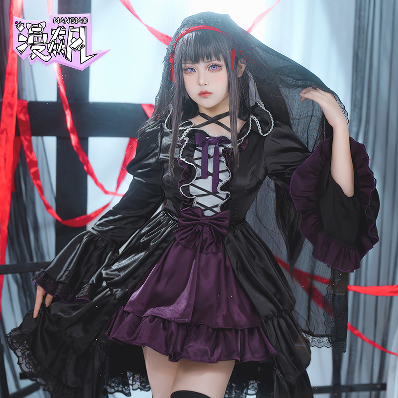 Anime Cosplay Lolita - ชุดคอสเพลย์อากิเมะ โฮมุระ ชุดพิเศษจากอนิเมะเรื่อง สาวน้อยเวทมนตร์ มาโดกะ มาจิก้า