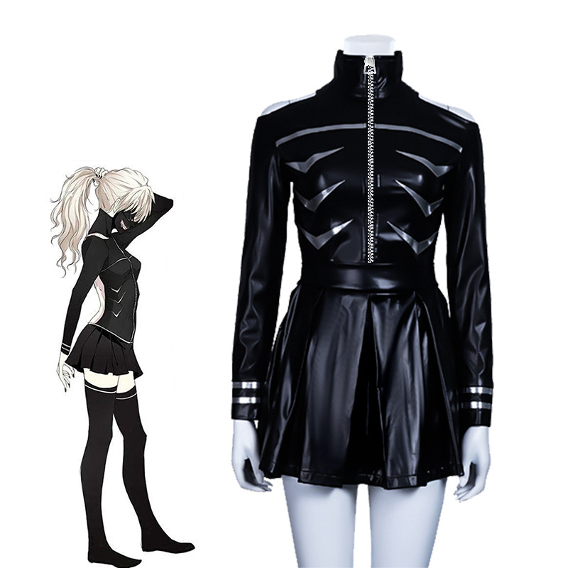 Anime Cosplay Tokyo Ghoul - ชุดคอสเพลย์โตเกียวกูล เคน คานเอกิ ชุดต่อสู้สีดำ PU ครบชุด