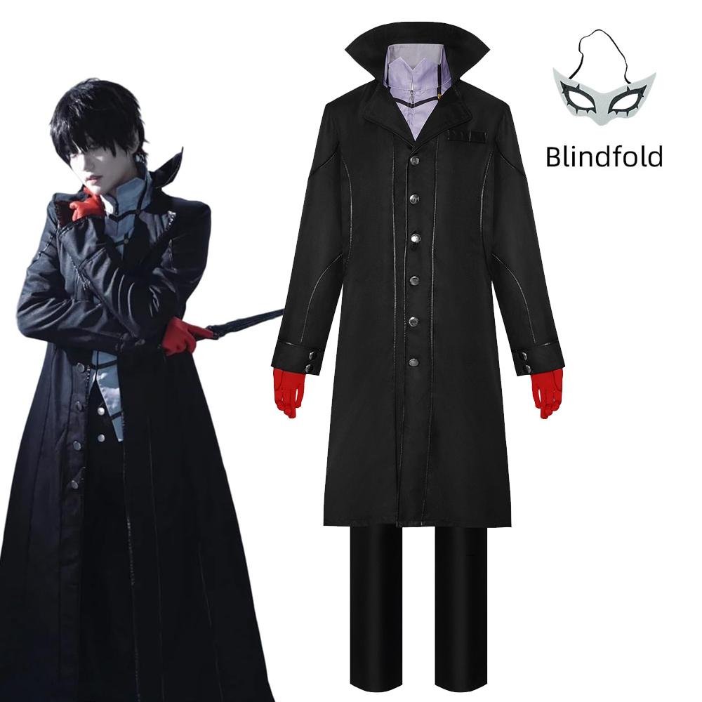 Anime Cosplay Eyes - โจ๊กเกอร์ เร็น อามามิยะคอสเพลย์เครื่องแต่งกายเพอร์โซน่า 5 โจรคอสเพลย์ชุดสมบูรณ์แบบพร้อมหน้ากากตาผู้ชายเครื่องแต่งกายการแสดงบนเวที