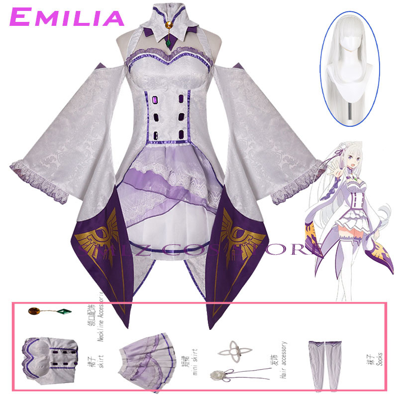 เอมิเลียคอสเพลย์อะนิเมะเรซีโร่ - Anime Cosplay Dress บทวิจารณ์และราคา