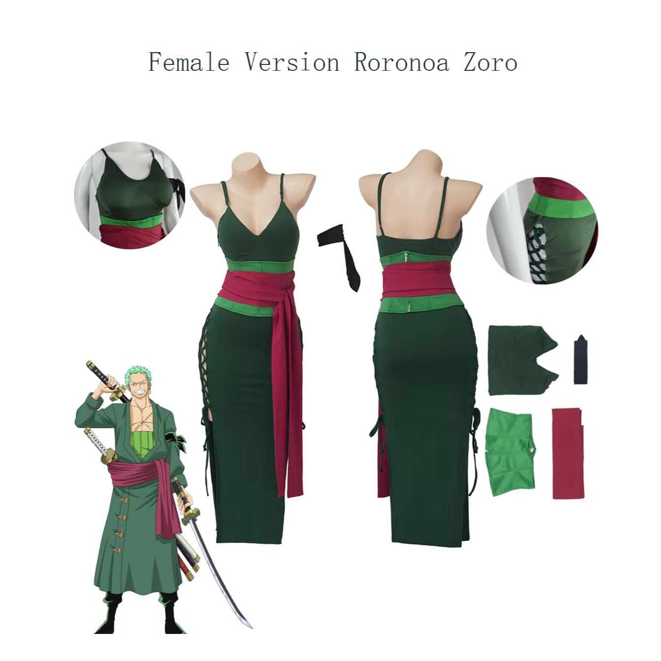 โรโรโนอา โซโลชุดคอสเพลย์สำหรับ - Cosplay Anime Zoro บทวิจารณ์และราคา