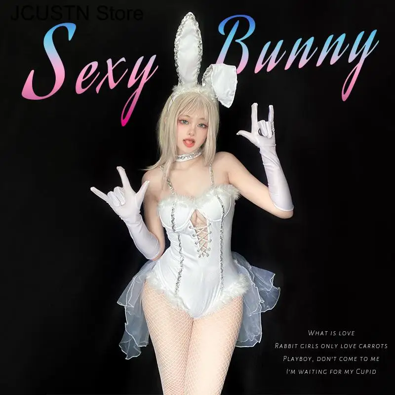 ชุดบอดี้สูทกระต่ายสีขาวแบบเซ็ก - Cosplay Anime Bunny Girl บทวิจารณ์และราคา